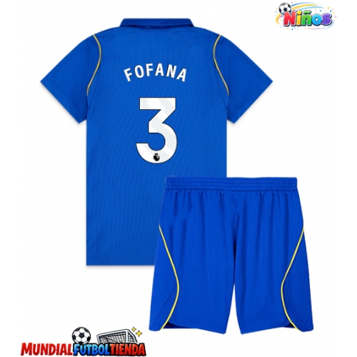 Camiseta Chelsea Wesley Fofana #3 Primera Equipación Replica 2026-27 para niños mangas cortas (+ Pantalones cortos)